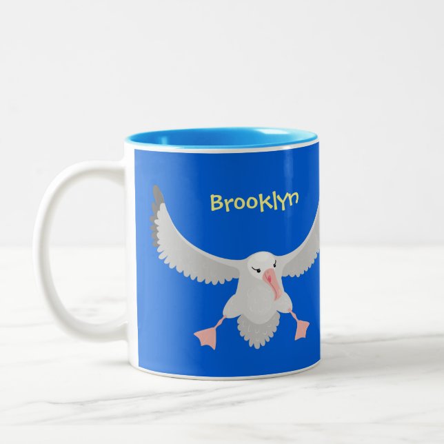 Tasse 2 Couleurs Bande dessinée de l'oiseau mûre albatros (Gauche)