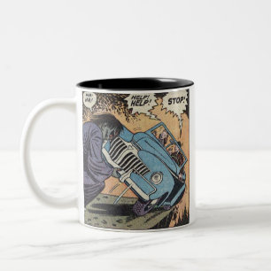 Tasse 2 Couleurs Bande dessinée d'horreur vintage des années 50