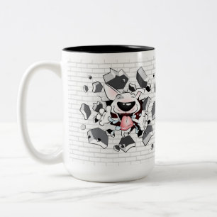 Tasse 2 Couleurs Bande dessinée drôle de bull-terrier "coupure pa