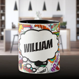 Tasse 2 Couleurs Bande dessinée personnalisée amusante