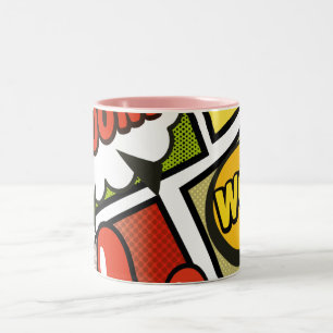Tasse 2 Couleurs Bande dessinée polices de dessins animés!