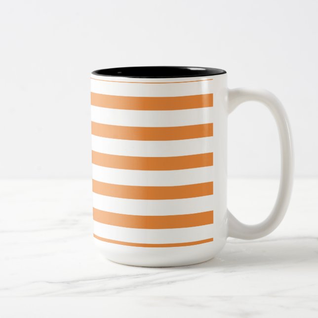 Tasse 2 Couleurs Bande horizontale orange et blanche (Droit)