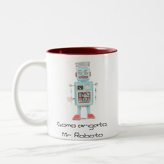 Tasse 2 Couleurs bande-robot, arigato de Domo, M. Roboto (Gauche)