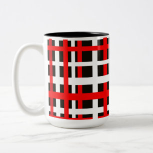 Tasse 2 Couleurs Bandes d'enchaînement noir blanc rouge