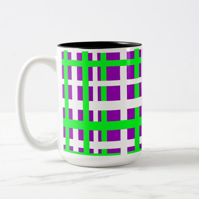 Tasse 2 Couleurs Bandes d'entrelacement noir vert pourpre (Gauche)