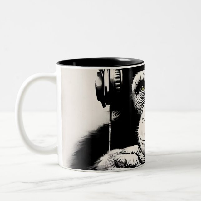 Tasse 2 Couleurs Banksy DJ Monkey Gorilla Chimp (Gauche)