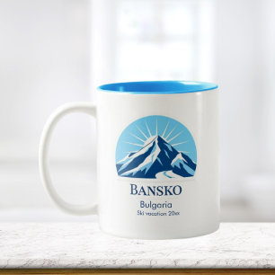 Tasse 2 Couleurs Bansko Bulgarie station de ski cadeau souvenir