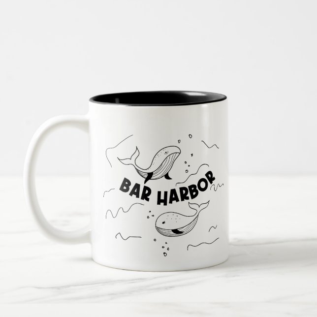 Tasse 2 Couleurs Bar Harbor Baleines Maine (Gauche)
