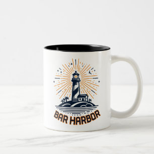 Tasse 2 Couleurs Bar Harbor Maine Phare Lever du soleil