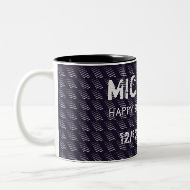 Tasse 2 Couleurs Bar Mitzvah Anniversaire Motif moderne (Gauche)