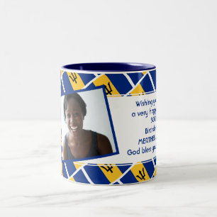 Tasse 2 Couleurs BARBADOS FLAG Modèle photo Ajouter votre texte