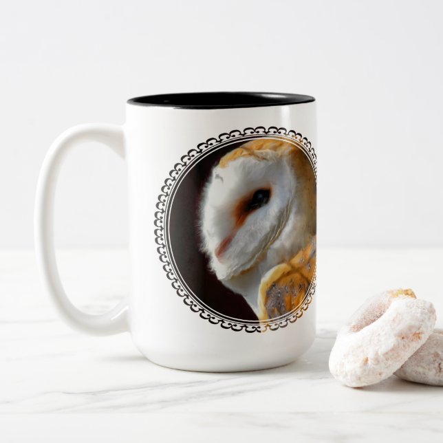 TASSE 2 COULEURS BARN OWL (Avec donut)