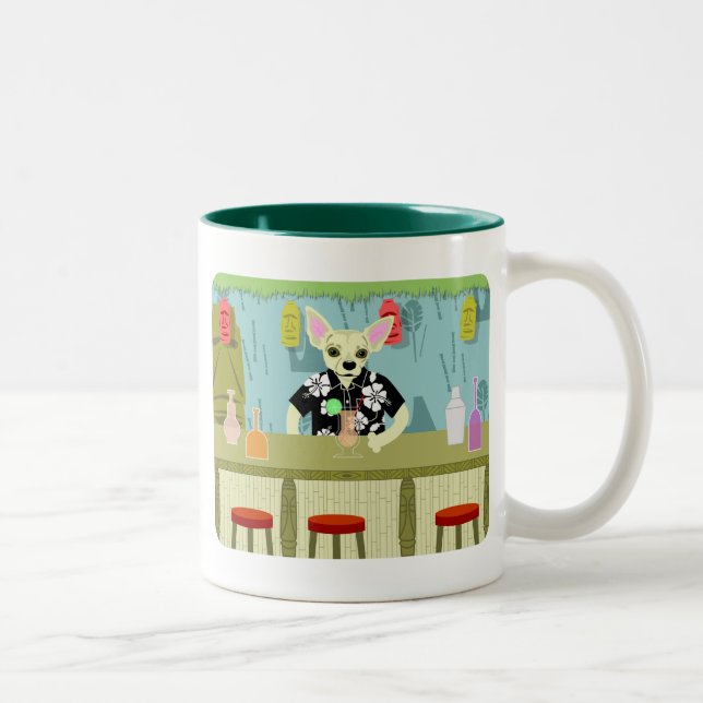 Tasse 2 Couleurs Barre en bambou de Tiki de chiwawa (Droit)