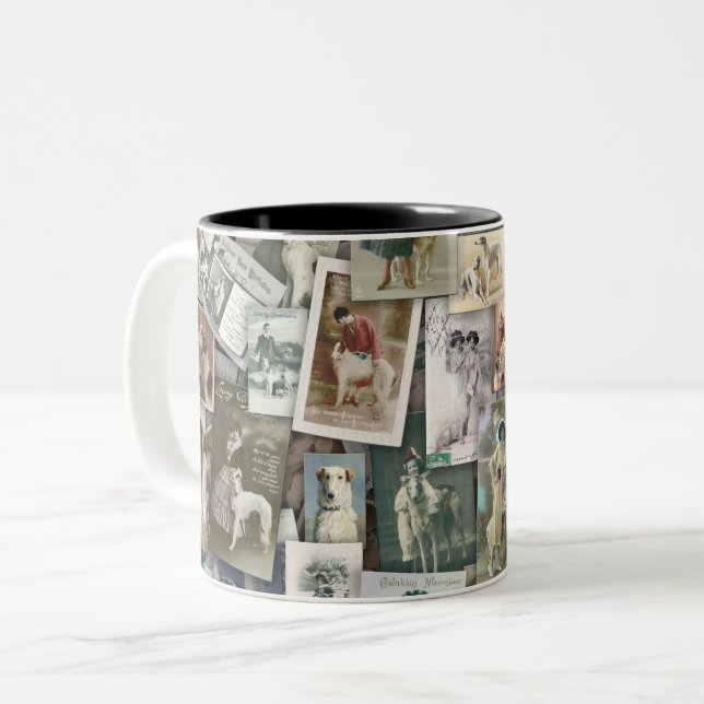 Tasse 2 Couleurs Barzoi : cartes postales anciennes (Devant gauche)