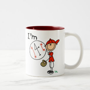 Tasse 2 Couleurs Base-ball garçons j'ai 4 ans