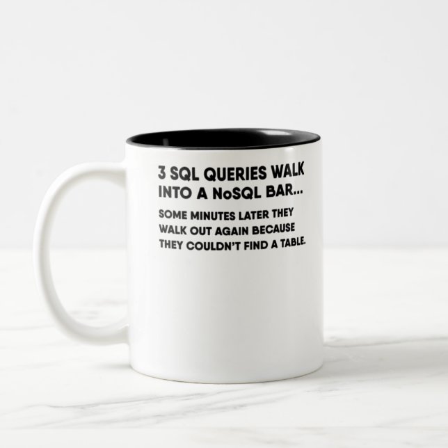 Tasse 2 Couleurs Base de données SQL blague-GgLWD (Gauche)
