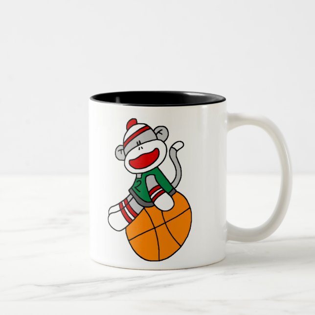 TASSE 2 COULEURS BASKET-BALL DE SINGE DE CHAUSSETTE (Droit)