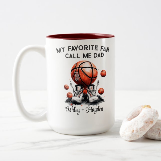 Tasse 2 Couleurs Basket-ball personnalisé avec fête des pères du no (Avec donut)