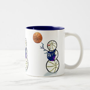 Tasse 2 Couleurs Basket-ball Snowman Noël