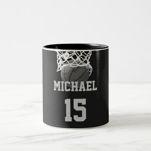 Tasse 2 Couleurs Basket-ball Votre nom (Centre)