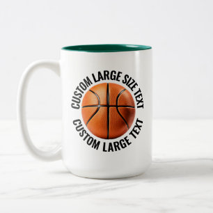 Tasse 2 Couleurs Basketball & Grand Texte VERT CHASSEUR 425g Person