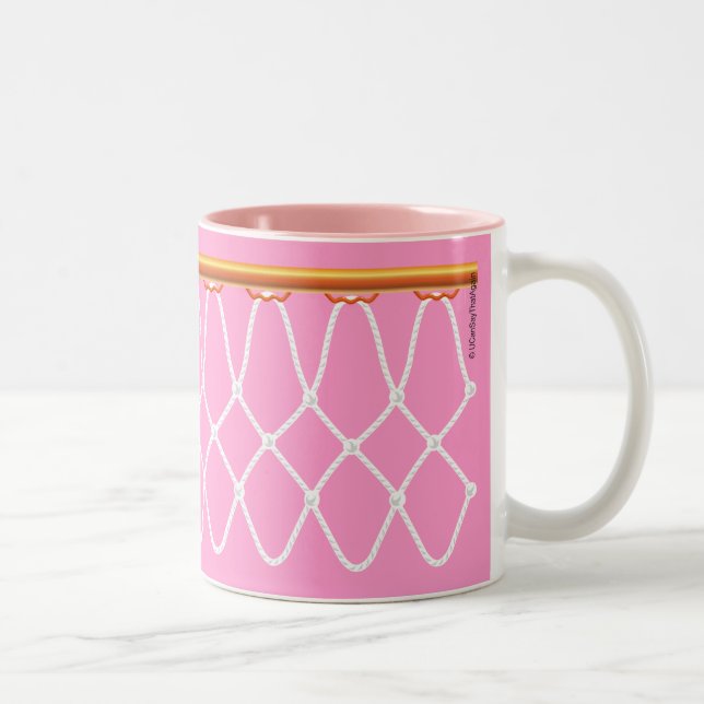 Tasse 2 Couleurs Basketball Hoop Net sur rose (Droit)