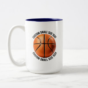 Tasse 2 Couleurs Basketball & Petits Textes BLEU MARINE 15oz Person