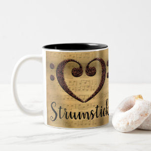 Tasse 2 Couleurs Basse double cuivre Clé Coeur Strumstick