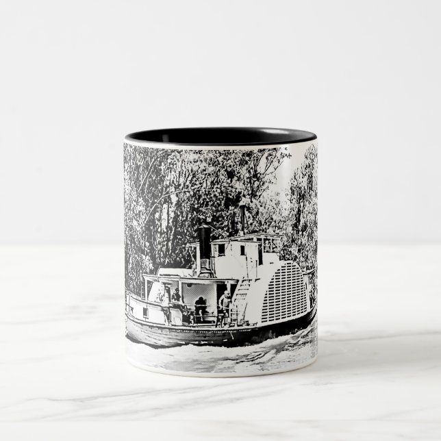 Tasse 2 Couleurs Bateau à pédales sur Murray River Victoria (Centre)