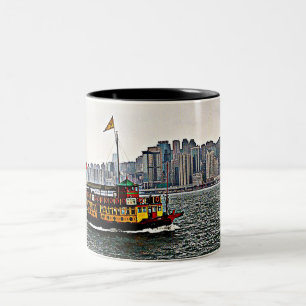 Tasse 2 Couleurs Bateau chinois Victoria Harbour Hong Kong