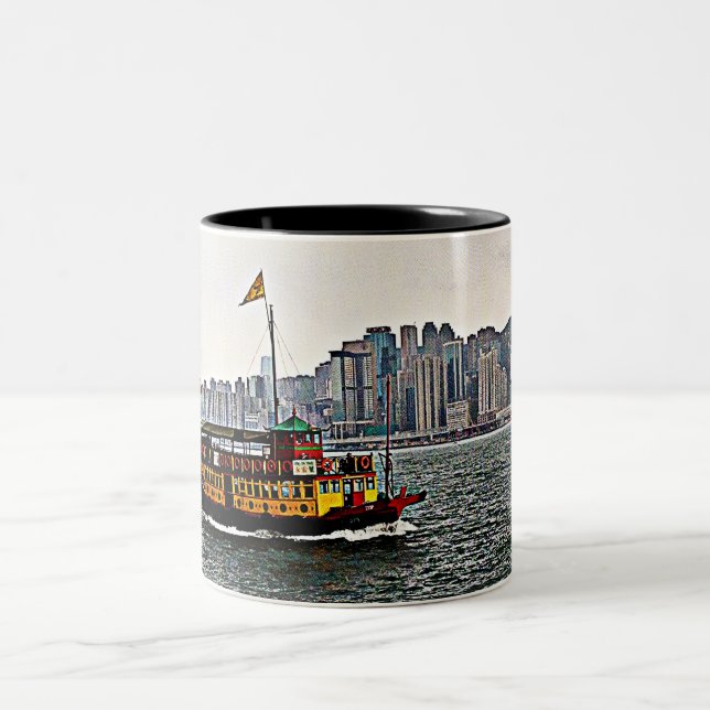Tasse 2 Couleurs Bateau chinois Victoria Harbour Hong Kong (Centre)