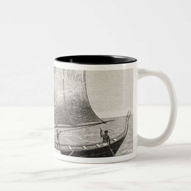 Tasse 2 Couleurs Bateau des îles de Mortlock avec le tangon (Droit)