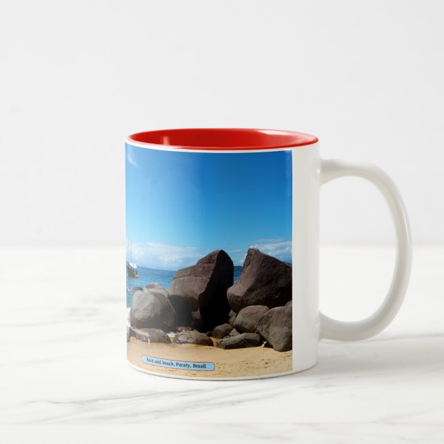 Tasse 2 Couleurs Bateau et plage, Paraty, Brésil (Droit)