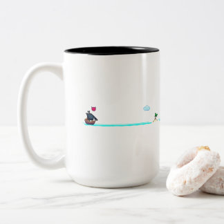 Tasse 2 Couleurs Bateau Pirate Pixel Art Mignon à la Poursuite d'un