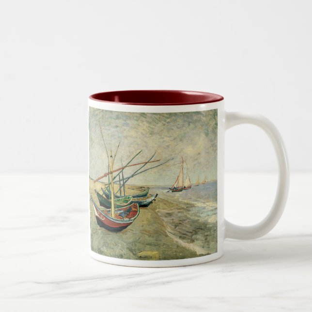 Tasse 2 Couleurs Bateaux sur la plage de Saintes-Maries (Droit)
