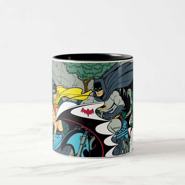 Tasse 2 Couleurs Batman And Robin In Batcycle (Centre)