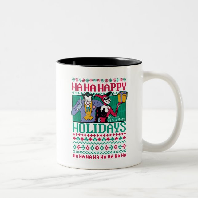 Tasse 2 Couleurs Batman | Joyeuses fêtes Joker & Harley Quinn (Droit)