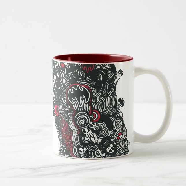 Tasse 2 Couleurs Batman Skulls/Ink Doodle (Droit)