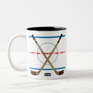 Tasse 2 Couleurs Bâtons de hockey et équipe de hockey sur glace d