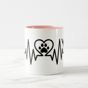 Tasse 2 Couleurs Battement de coeur de chat avec un autre chat