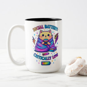 Tasse 2 Couleurs Batterie sociale Critique...