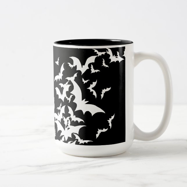 Tasse 2 Couleurs Battes blanches sur le noir (Droit)