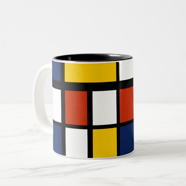 Tasse 2 Couleurs bauhaus motif peinture géométrique abstraite mo (Devant gauche)