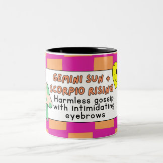 Tasse 2 Couleurs Bavardage mystérieux - Soleil Gémeaux, Zo Scorpio