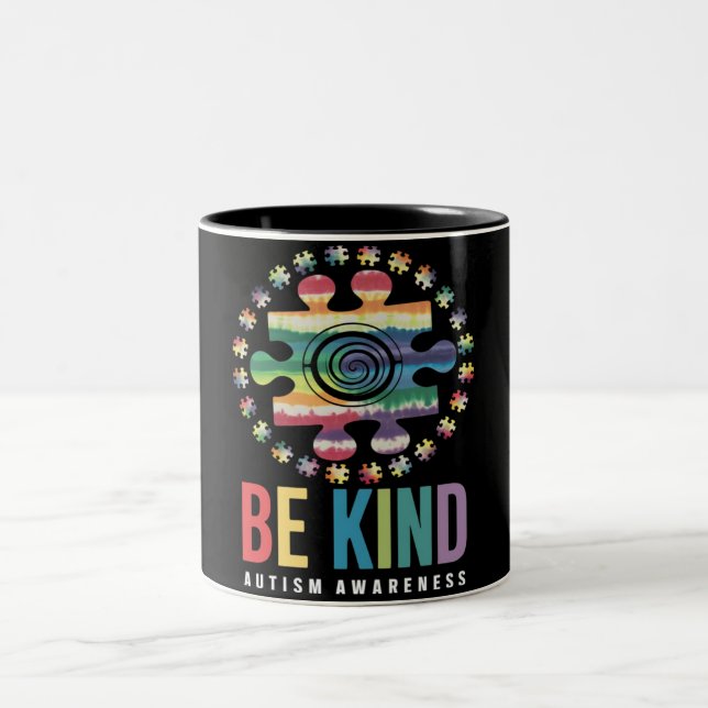 Tasse 2 Couleurs Be Kind Sensibilisation sur l'autisme Conception c (Centre)