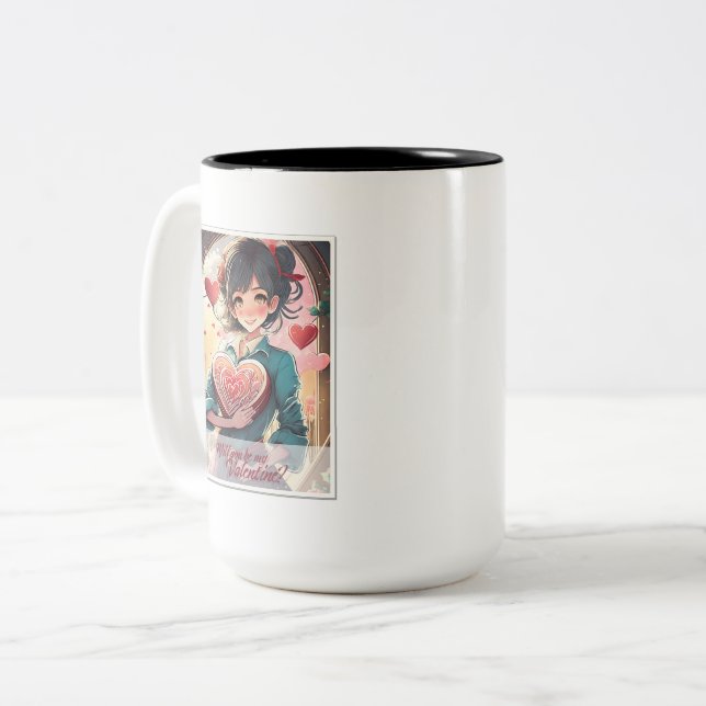 Tasse 2 Couleurs Be My Valentine in Manga Style 31470 (Devant gauche)
