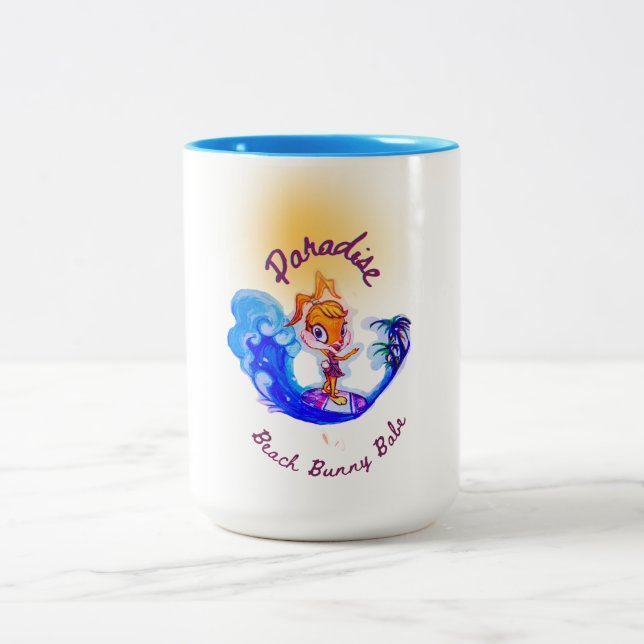 Tasse 2 Couleurs "Beach Babe Surfer" (Centre)