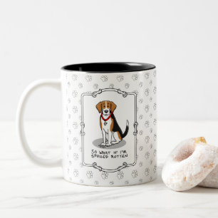 Tasse 2 Couleurs Beagle pourri Spoché (tri couleur 3) Chien drôle