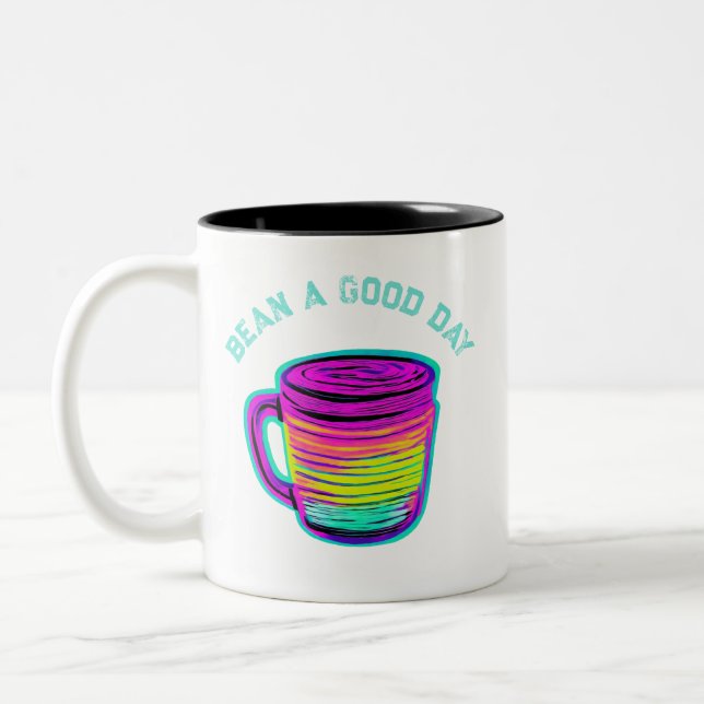 Tasse 2 Couleurs Bean a Good Day pour les amateurs de café (Gauche)