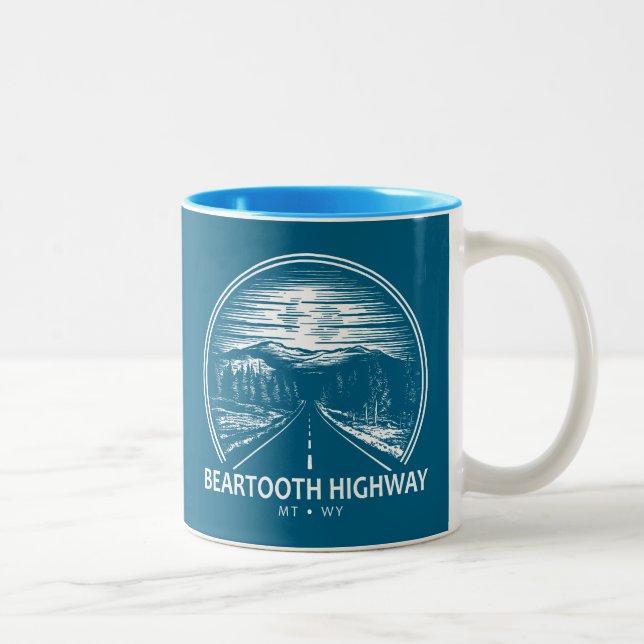 Tasse 2 Couleurs Beartooth Highway Montana Wyoming Forest (Droit)